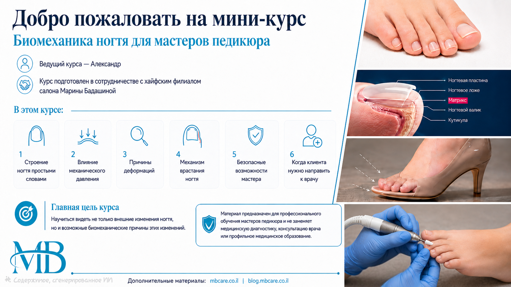 Биомеханика ногтя для мастеров педикюра